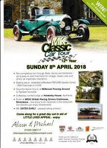 MK Classic Car Tour 8th April 2018